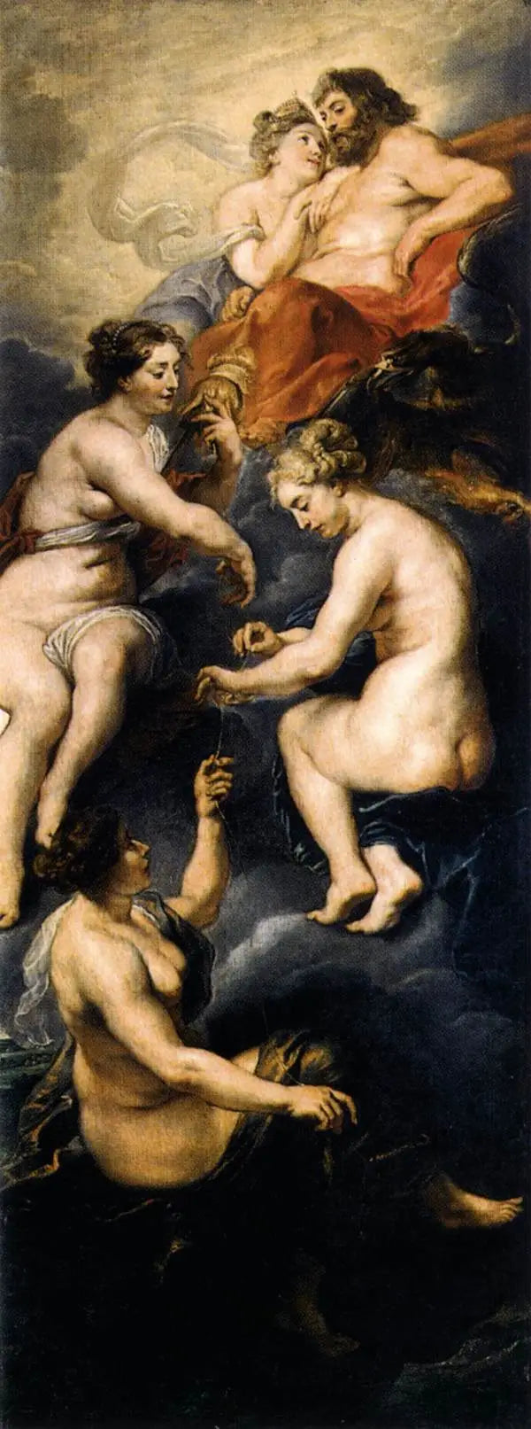 Los Parques tejiendo el destino de María de Médici - Peter Paul Rubens