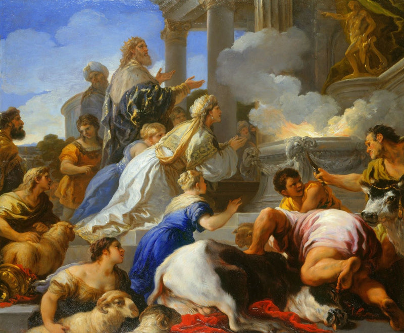 Los padres de Psique ofrecen un sacrificio a Apolo - Luca Giordano