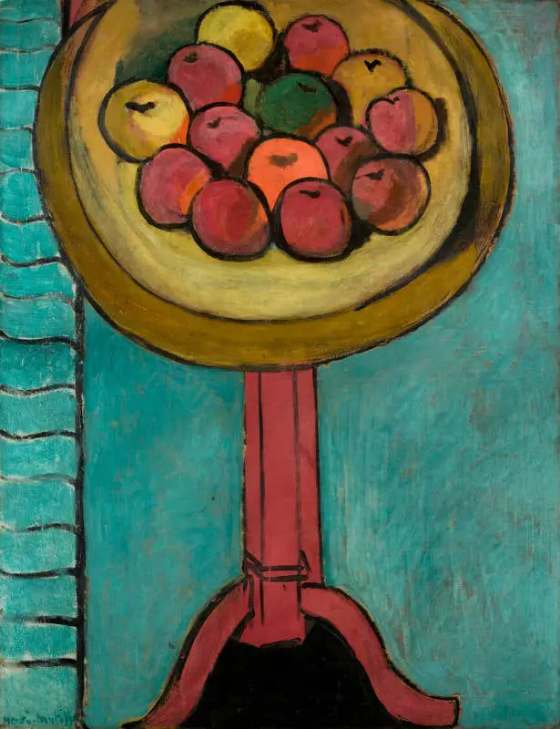 Las Manzanas sobre la mesa, sobre fondo verde - Henri Matisse