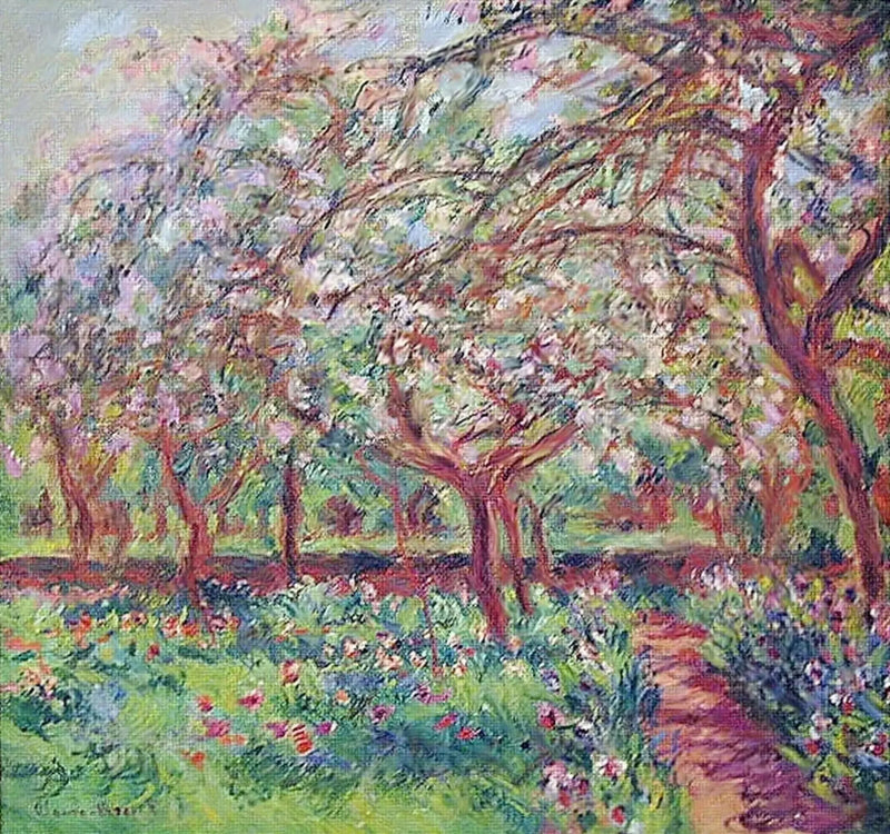 Los manzanos en flor - Claude Monet