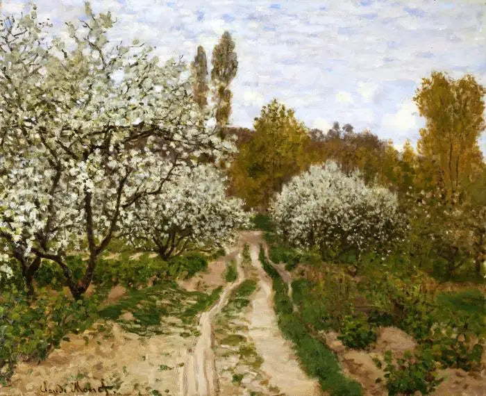 Los manzanos en flor - Claude Monet