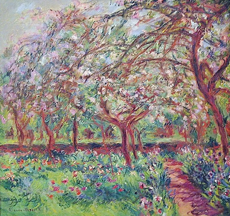 Los manzanos en flor - Claude Monet