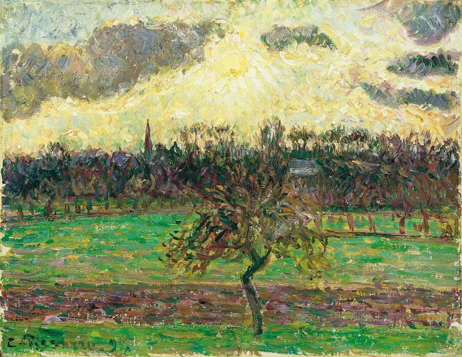 Las praderas en Éragny, manzana - Camille Pissarro