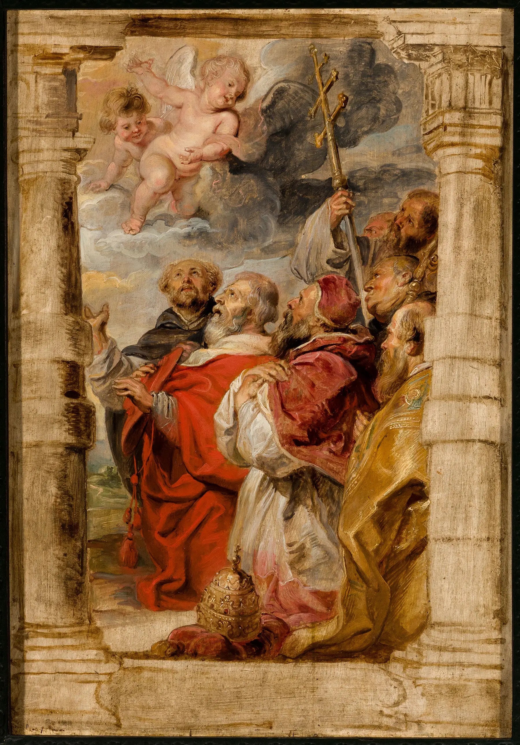 Les princes de l'Église adorant l'Eucharistie - Peter Paul Rubens image 1 reproduction artisanale de tableau