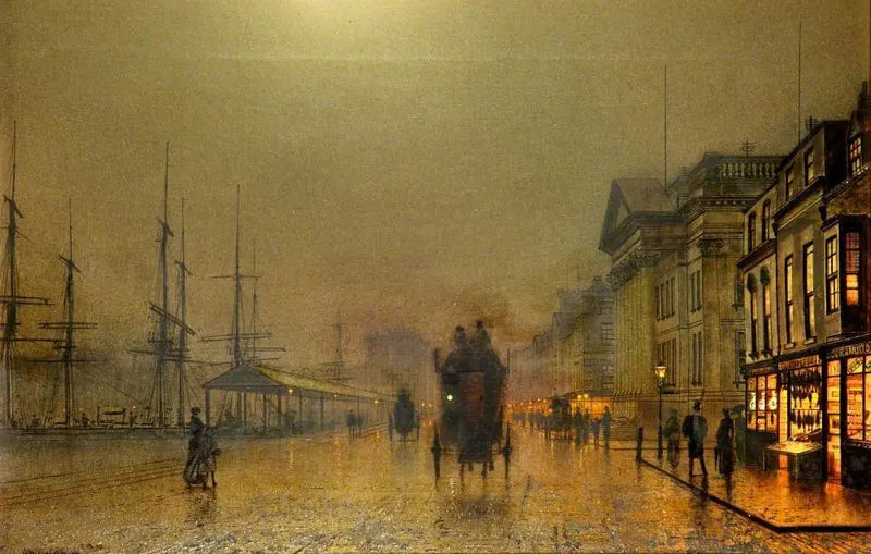 Los muelles de Liverpool de noche - John Atkinson Grimshaw