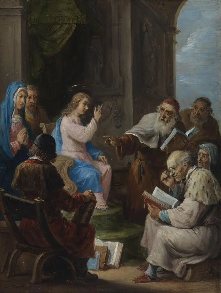 Los quince secretos del rosario: Cristo de doce años entre los doctores del templo - David Teniers el Joven
