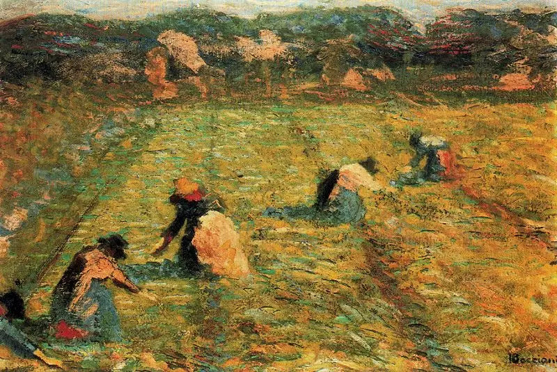 Las cosechadoras de arroz - Umberto Boccioni