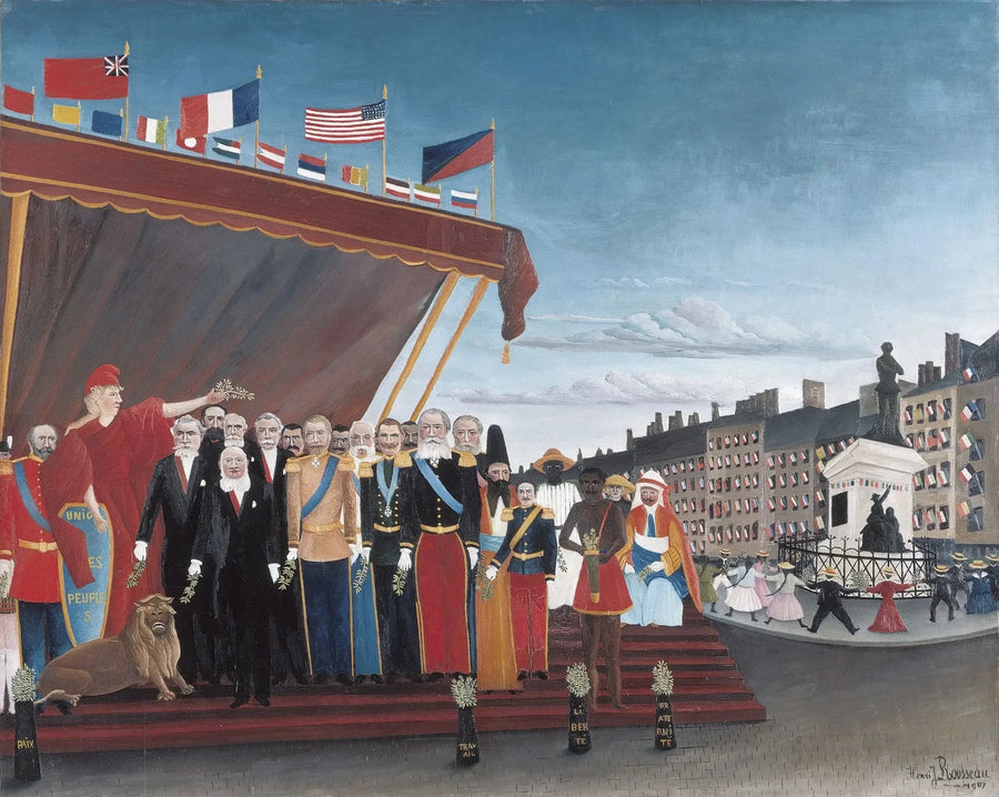 Los representantes de las potencias extranjeras que vienen a saludar a la República en señal de paz - Henri Rousseau