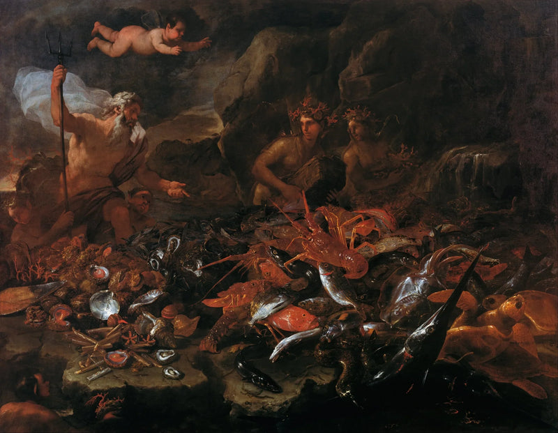 Las riquezas del mar con Neptuno, tritones y dos nereidas - Luca Giordano