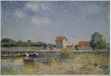Las orillas del canal del Loing en Saint-Mammès - Alfred Sisley