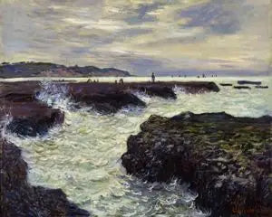 Las Rocas en Pourville, marea baja. - Claude Monet