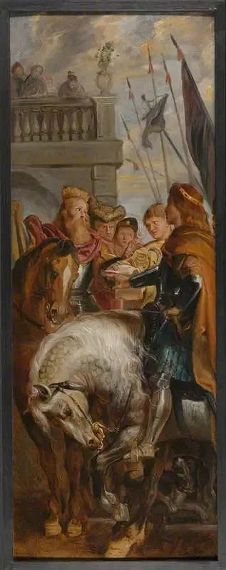 Los reyes Clotario y Dagoberto se disputan con un heraldo - Peter Paul Rubens