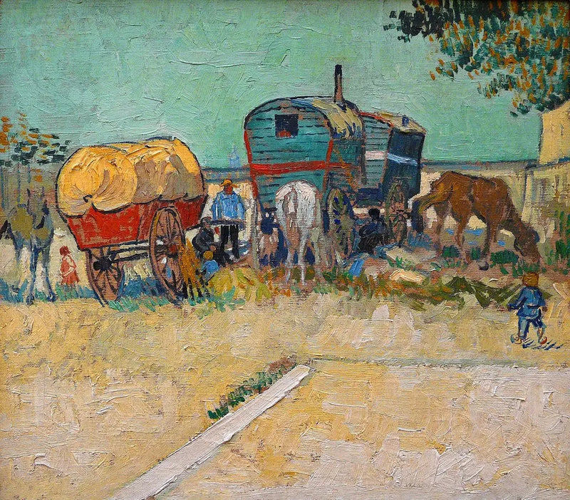 Las Caravanas, campamento de bohemios en los alrededores de Arles - Vincent van Gogh