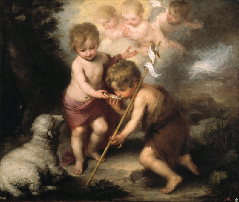 Los santos niños con una concha - Bartolomé Esteban Murillo
