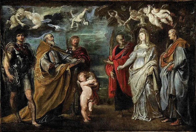 Los santos Maure, Gregorio, Papiano, Nereo, Domitila y Aquileo - Peter Paul Rubens