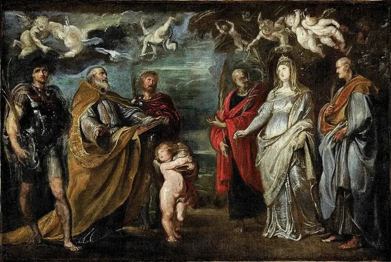 Los santos Maure, Gregorio, Papiano, Nereo, Domitila y Aquileo - Peter Paul Rubens