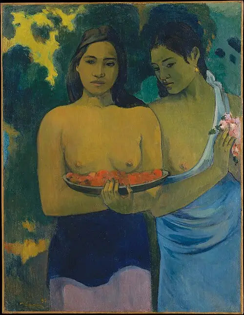Los Pechos con flores rojas - Paul Gauguin
