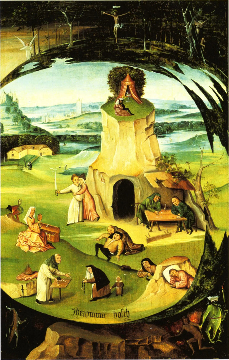 Los siete pecados capitales en una piel de globo terráqueo. - Hieronymus Bosch