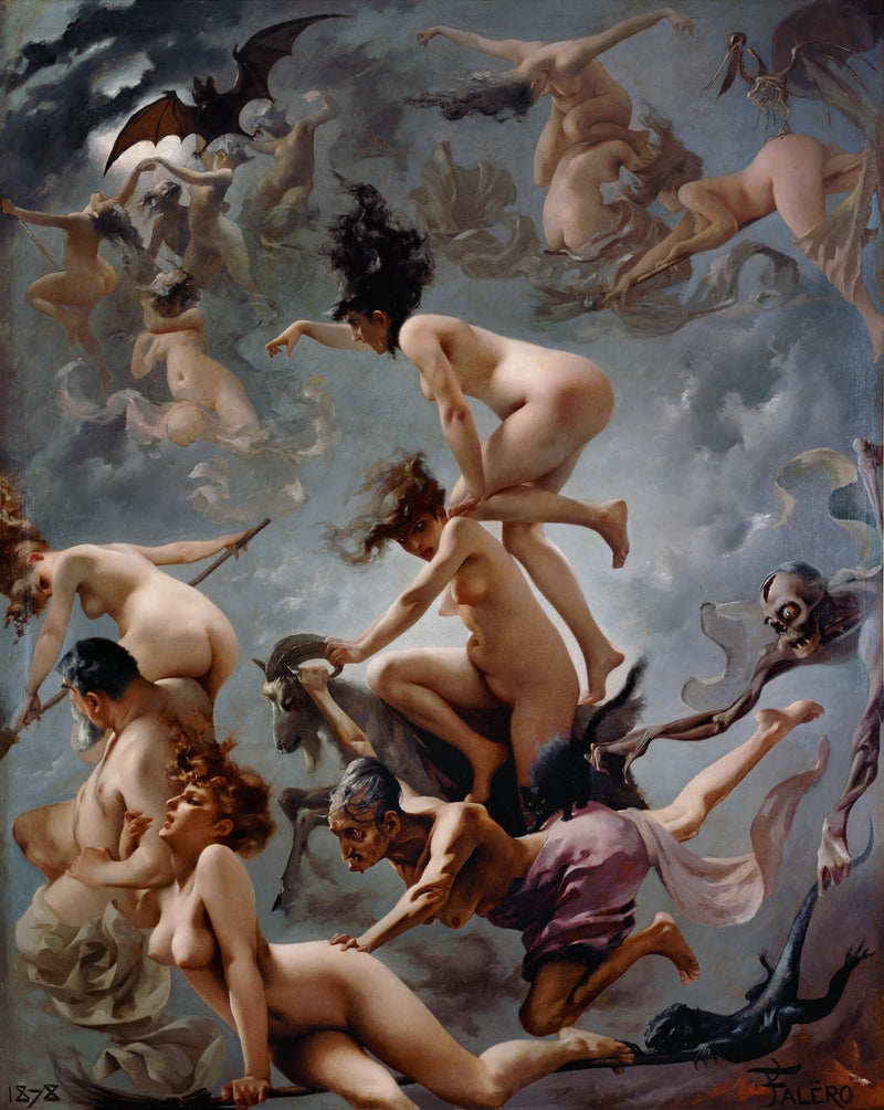 Las brujas yendo a su aquelarre - Luis Ricardo Falero