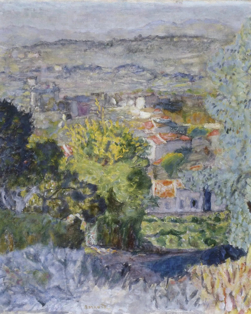 Los techos a través de los mimosas, paisaje del Cannet - Pierre Bonnard