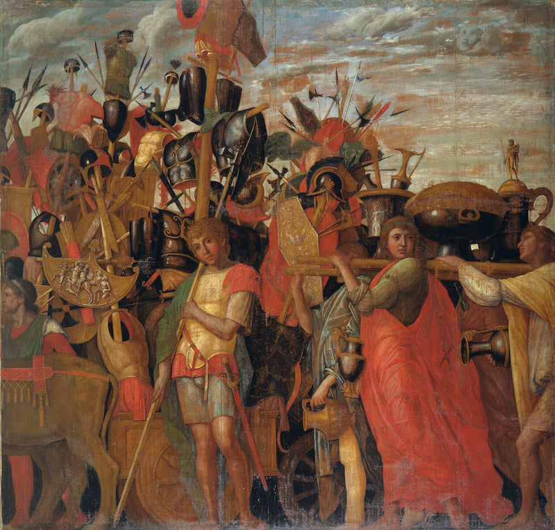 Los Triunfos de César: 3. Los portadores de trofeos y lingotes - Andrea Mantegna