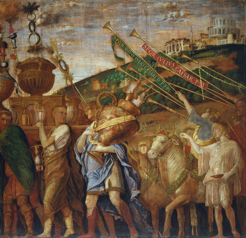 Los Triunfos de César: 4. Los portadores de jarrón - Andrea Mantegna