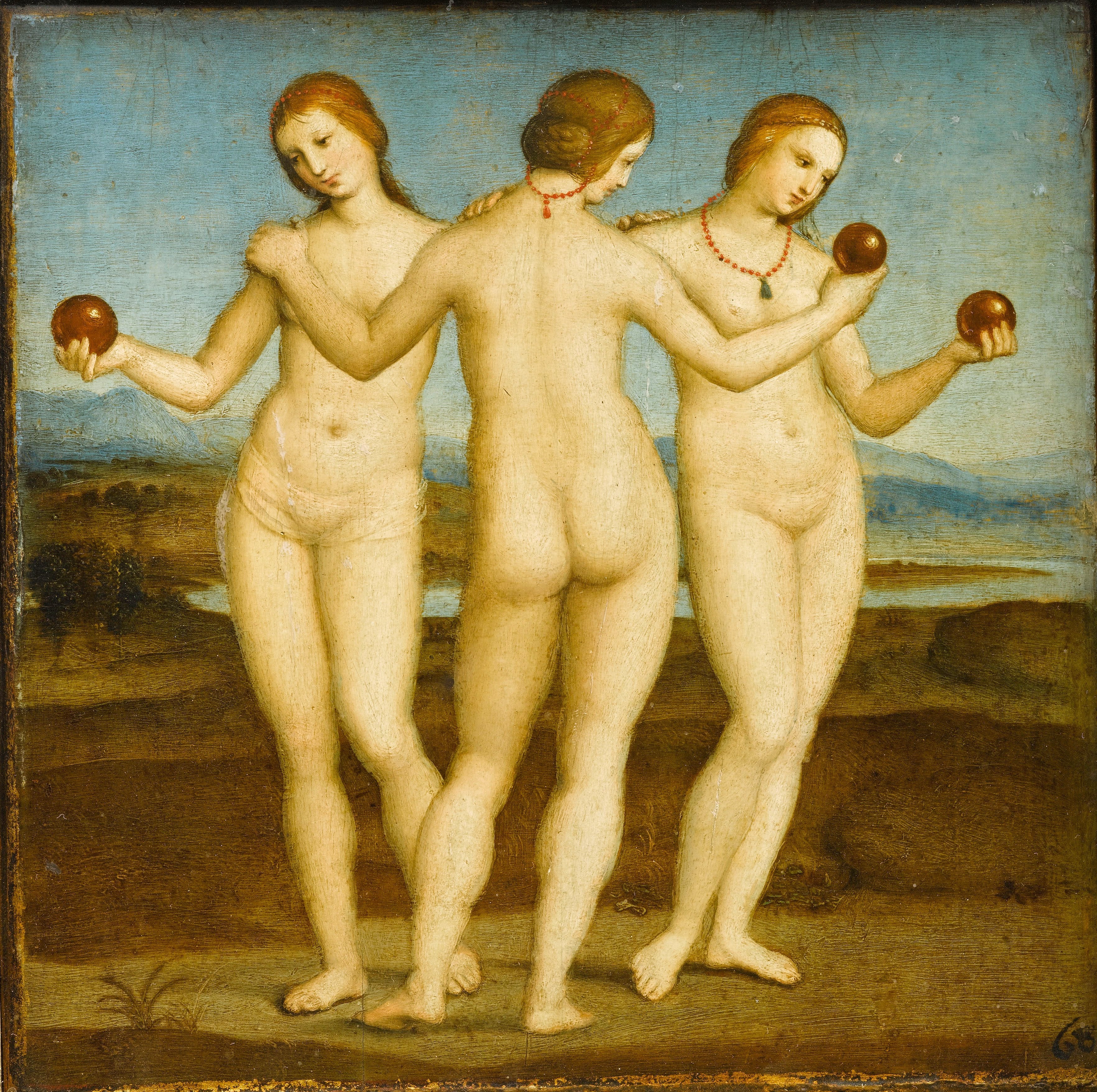 Reproduction du tableau « Les Trois Grâces - Raphaël Sanzio » par Alpha Reproduction en peinture à l’huile