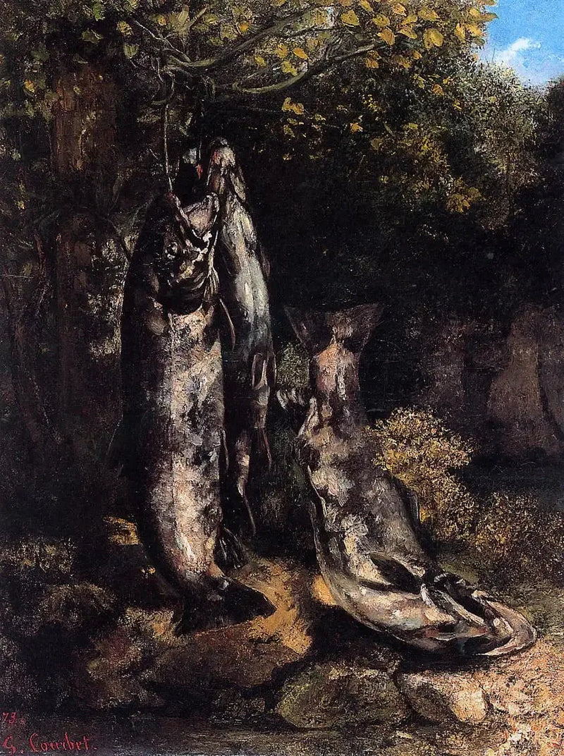 Las tres truchas de la Loue - Gustave Courbet