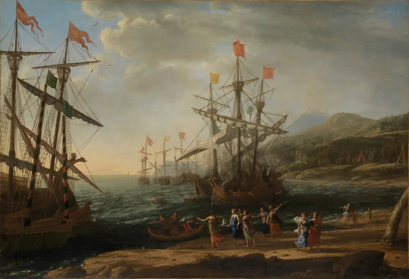 Las troyanas incendian su flota - Claude Lorrain