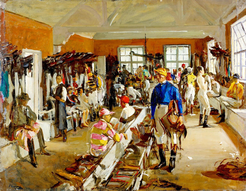 Los vestuarios de los jinetes en Ascot - John Lavery