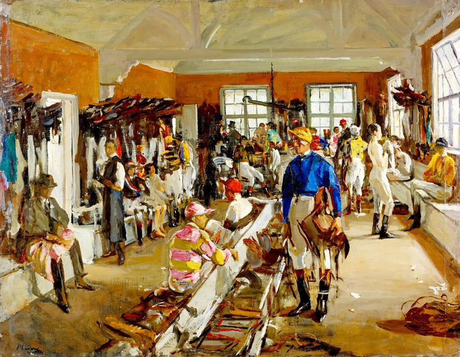 Los vestuarios de los jinetes en Ascot - John Lavery