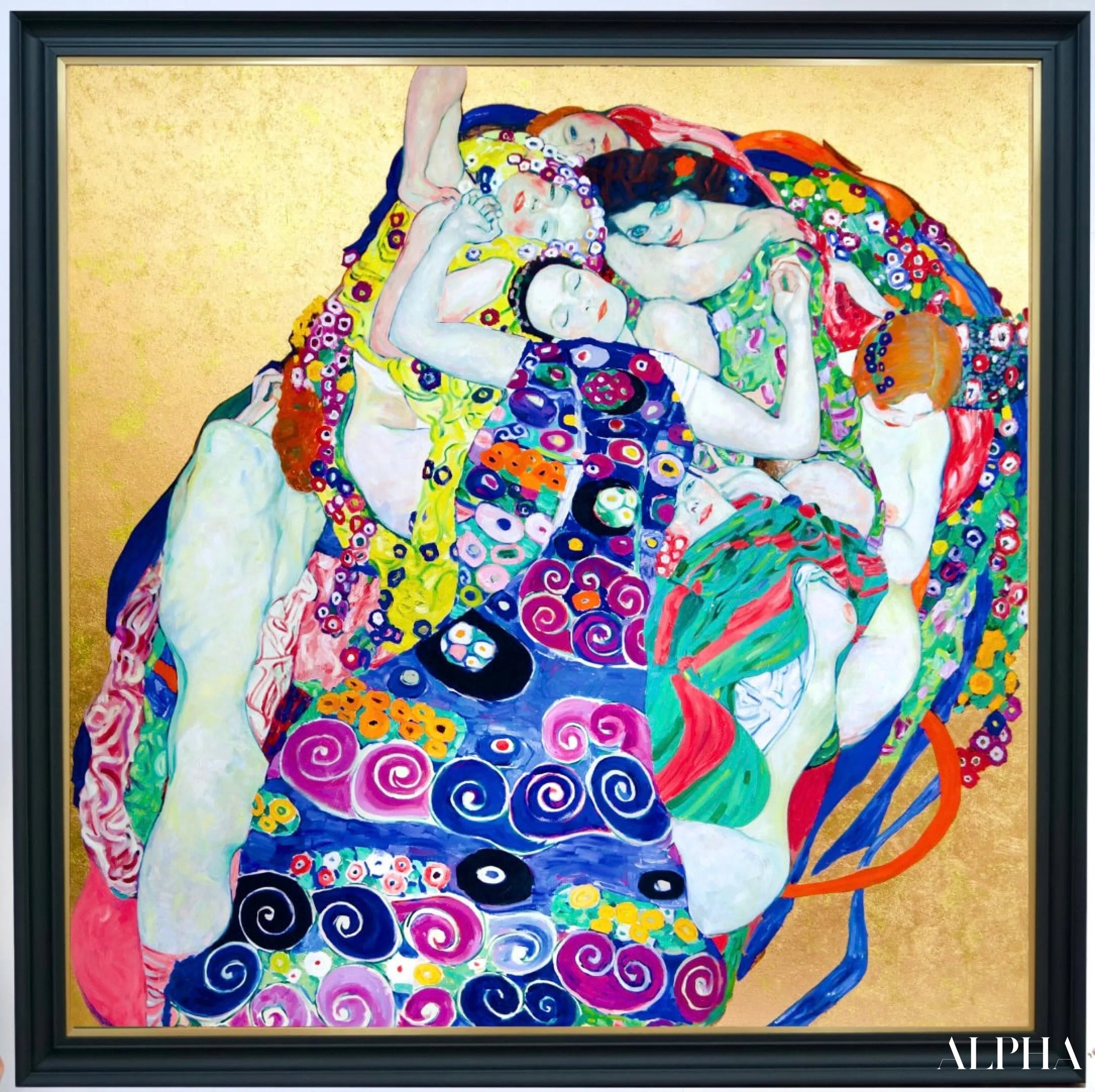 Les Vierges – Une Œuvre Réimaginée de Gustav Klimt par Master Apollon | 200 x 200 cm Reproductions de tableaux à la