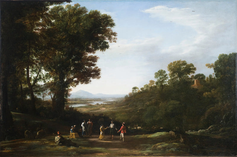 Los habitantes del pueblo bailan - Claude Lorrain
