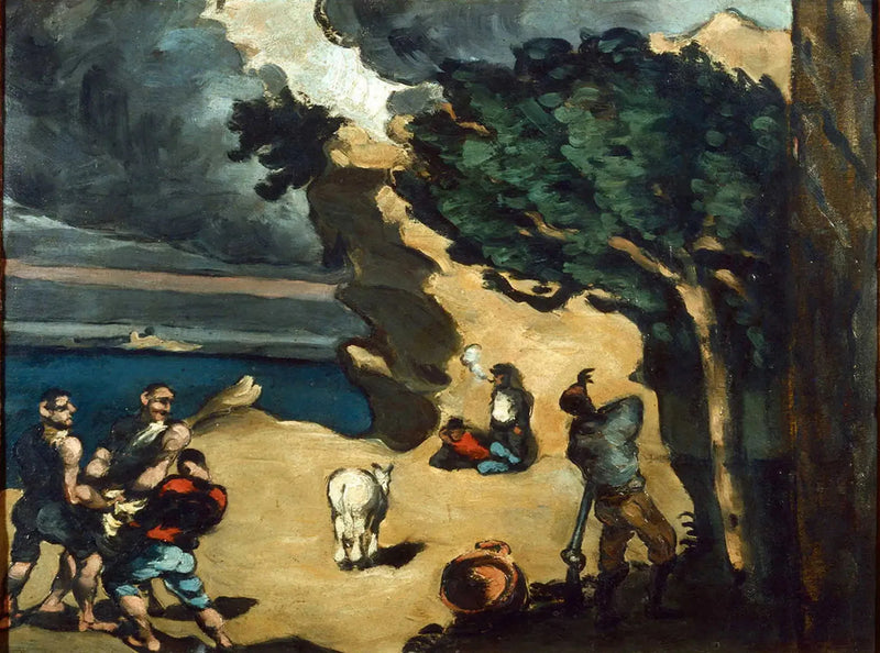 Los Ladrones y el burro - Paul Cézanne