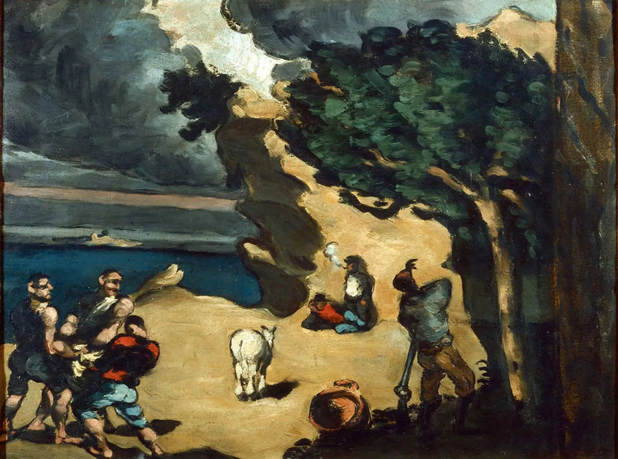 Los Ladrones y el burro - Paul Cézanne