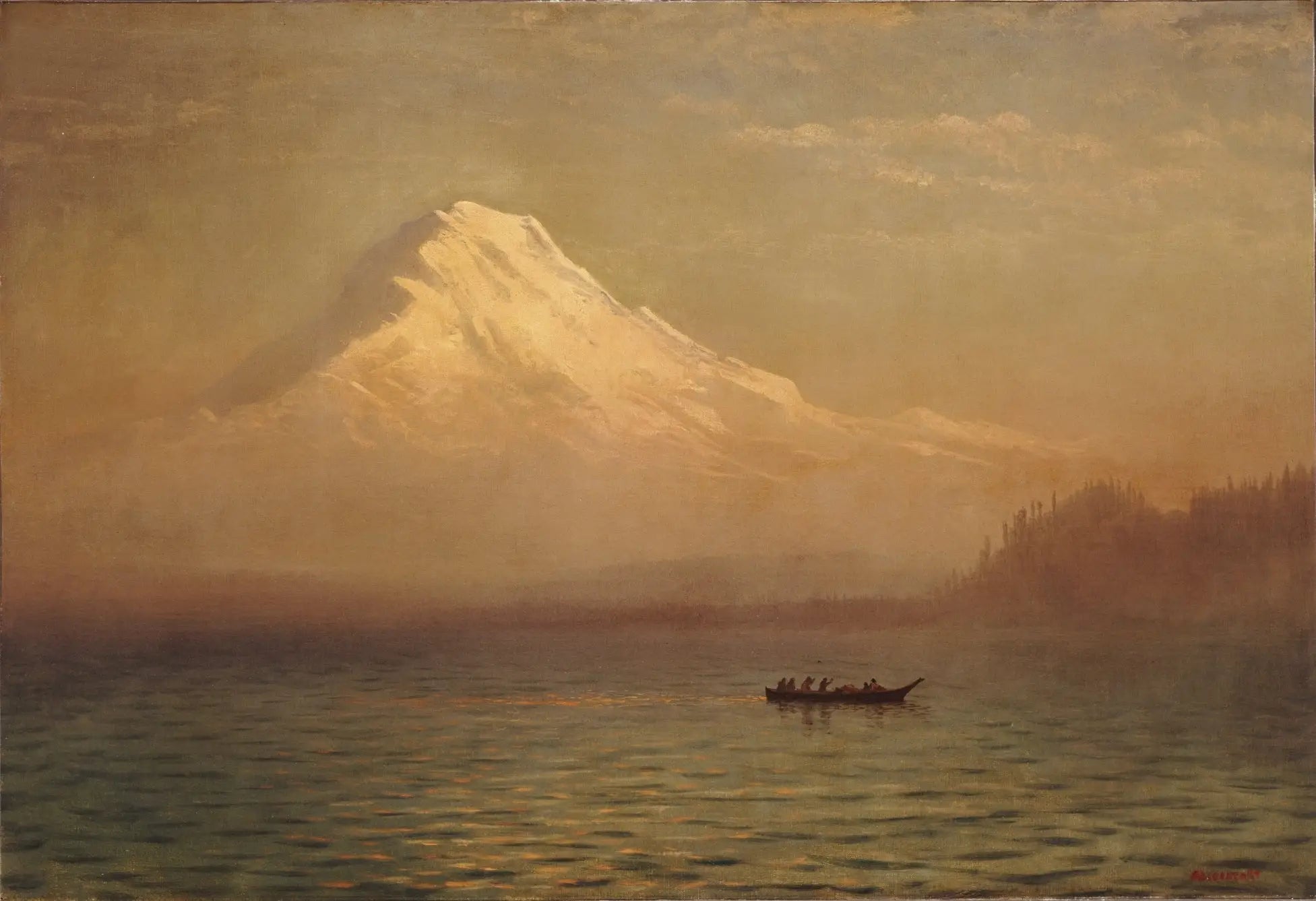 Lever de soleil sur le mont Tacoma - Albert Bierstadt - Alpha Reproduction