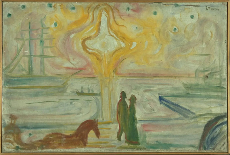 Amanecer en el puerto - Edvard Munch