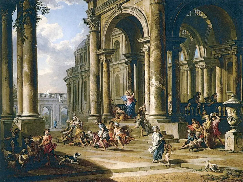 La expulsión de los cambistas del Templo - Giovanni Paolo Panini