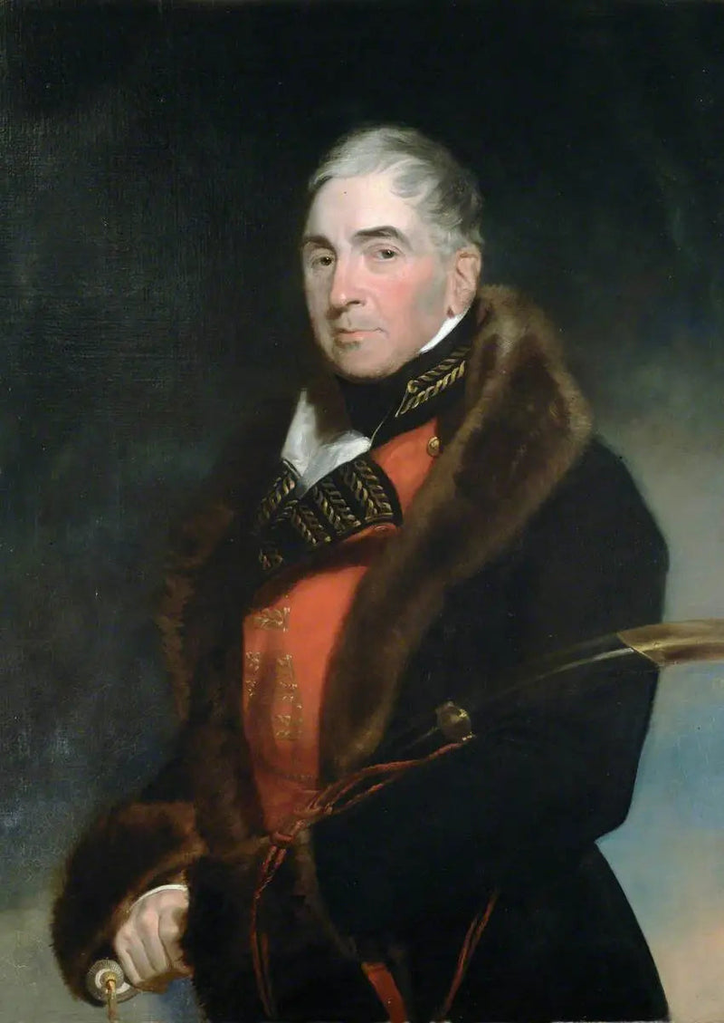 Teniente general (más tarde general) Thomas Graham (1748–1843), barón Lynedoch, llevando un abrigo forrado de piel sobre el uniforme de oficial general - Thomas Lawrence
