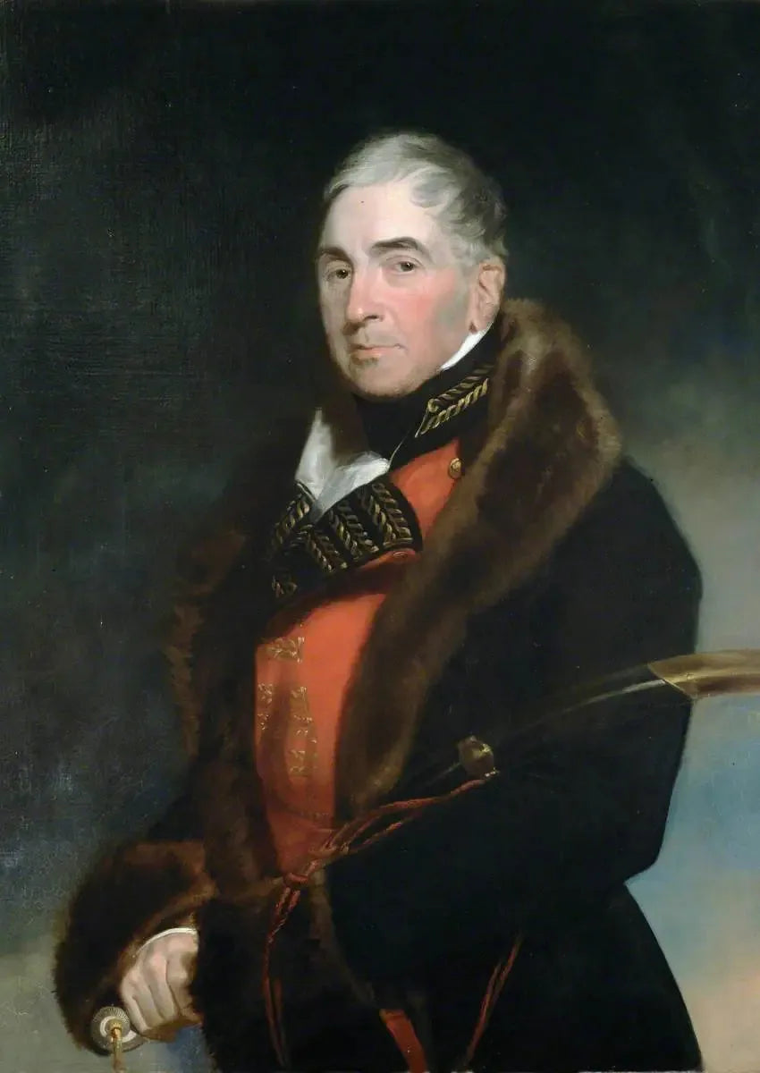 Teniente general (más tarde general) Thomas Graham (1748–1843), barón Lynedoch, llevando un abrigo forrado de piel sobre el uniforme de oficial general - Thomas Lawrence