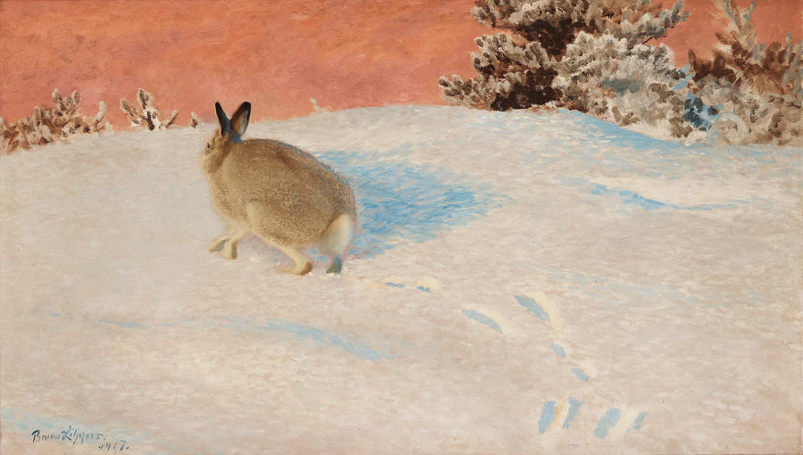 Liebre en un paisaje invernal - Bruno Liljefors