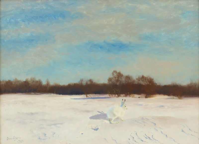 Liebre en un paisaje invernal - Bruno Liljefors