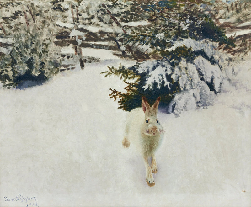 Liebre en un paisaje invernal - Bruno Liljefors