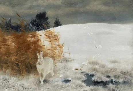 Liebre en un paisaje invernal - Bruno Liljefors
