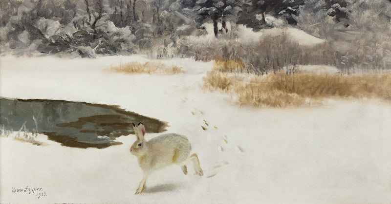 Liebre en un paisaje invernal - Bruno Liljefors