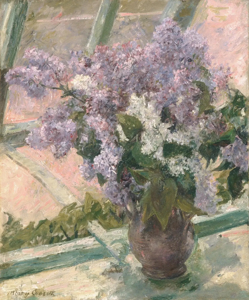 Lilas en una ventana - Mary Cassatt