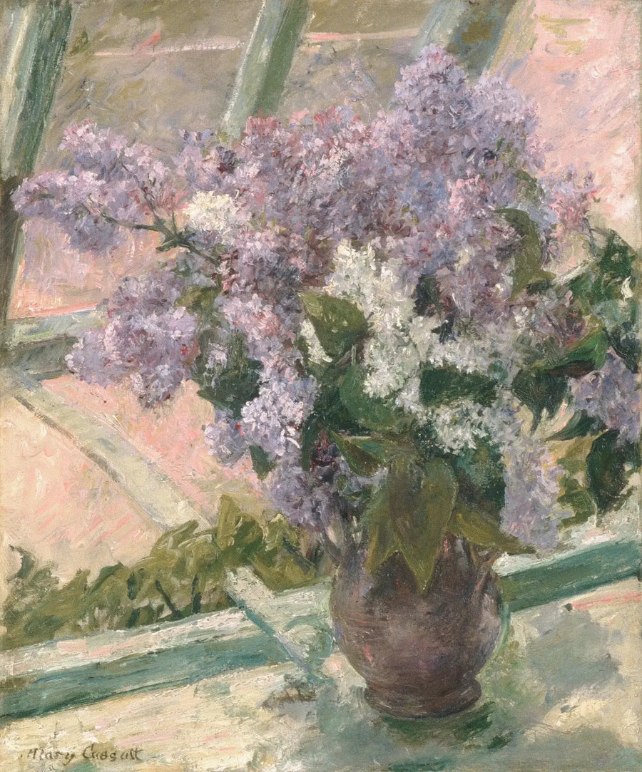 Lilas en una ventana - Mary Cassatt