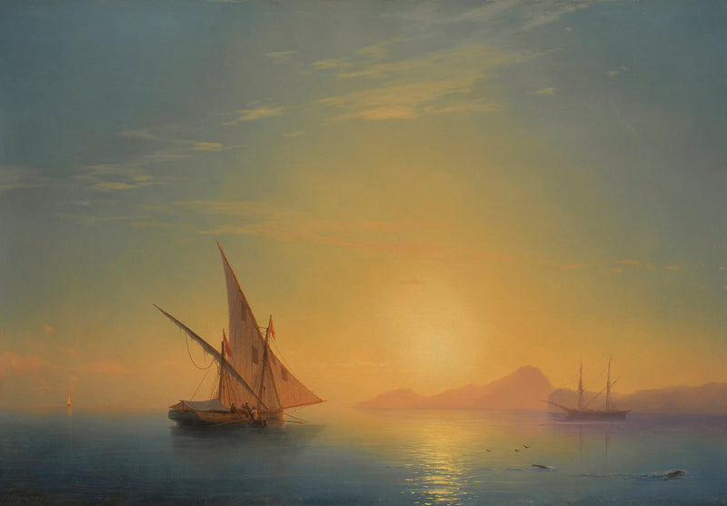 La isla de Ischia al atardecer (Atardecer en Ischia) - Iván Aïvazovski