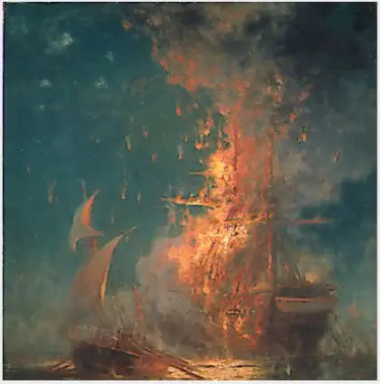 El incendio del « Philadelphia » - Edward Moran