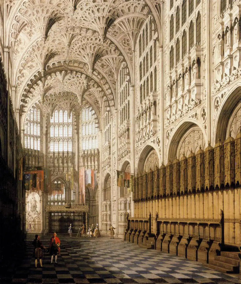 El interior de la capilla de Enrique VII en la abadía de Westminster - Canaletto